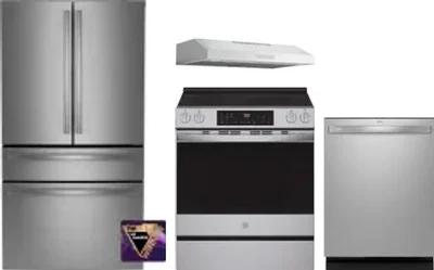 4 Piece Package Includes Refrigerator, Range, Hood And Dishwasher
